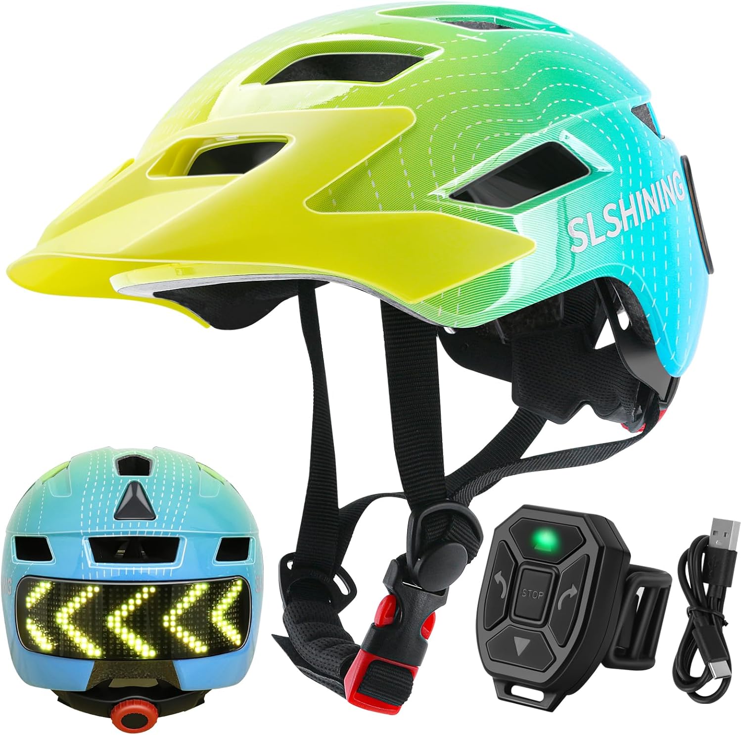 Mountain Biking Helmet Kids - Rechargeable LED Display Bicycle Helmet New