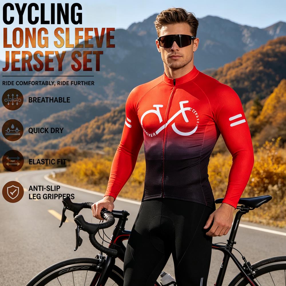Mountain Biking Jerseys Men - Cycling Suit Spring Autumn Mountain Bike