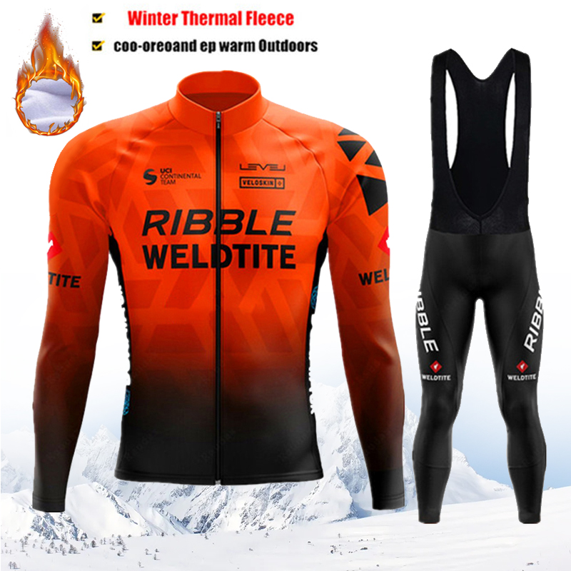 Mountain Biking Pants For Men - RIBBLE Winter Cycling Jersey Set Men