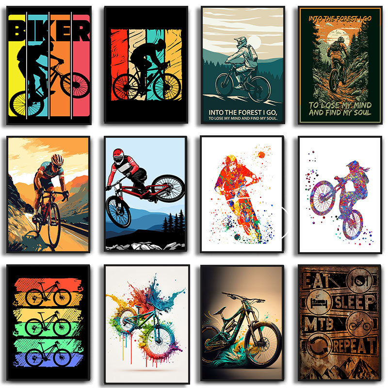 Mountain Biking Game - Sport Mountain Bike Riding Canvas Painting