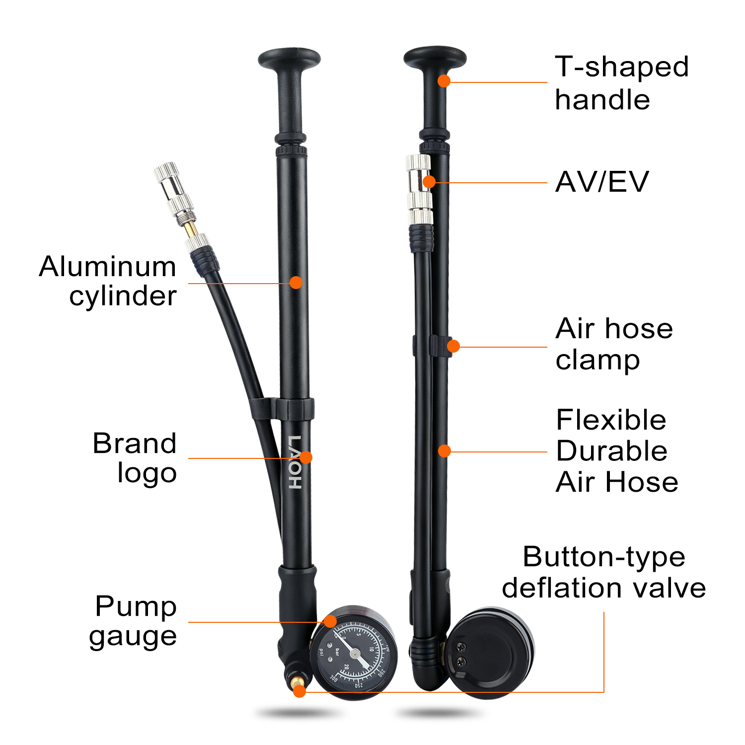 LAOH 300PSI High Pressure Bike - Shock Pump Suspension recension och pris
