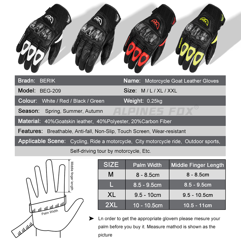 BERIK Gloves Goat Leather Moto - Mountain Biking Gloves recension och pris